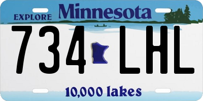 MN license plate 734LHL