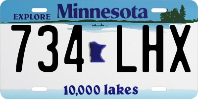 MN license plate 734LHX