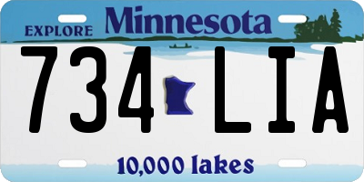 MN license plate 734LIA