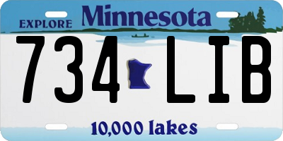 MN license plate 734LIB