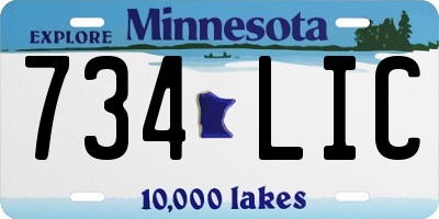 MN license plate 734LIC