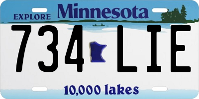 MN license plate 734LIE