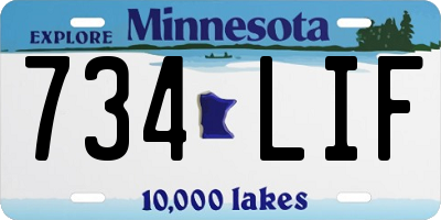MN license plate 734LIF