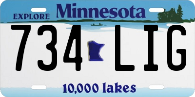 MN license plate 734LIG