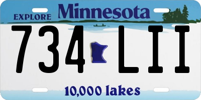 MN license plate 734LII