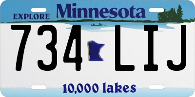 MN license plate 734LIJ