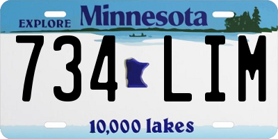 MN license plate 734LIM