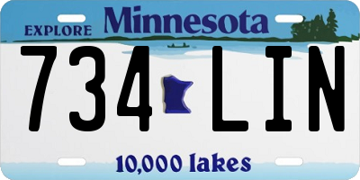 MN license plate 734LIN