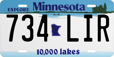 MN license plate 734LIR