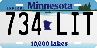 MN license plate 734LIT