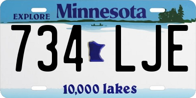 MN license plate 734LJE