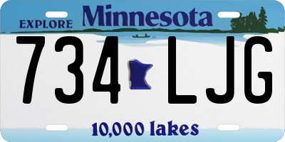 MN license plate 734LJG