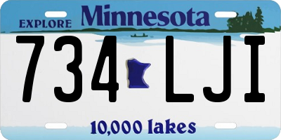 MN license plate 734LJI