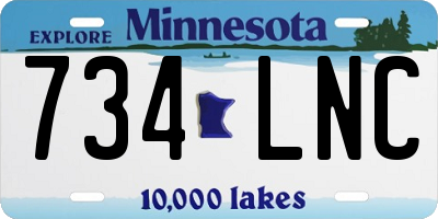 MN license plate 734LNC