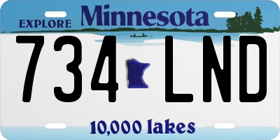 MN license plate 734LND