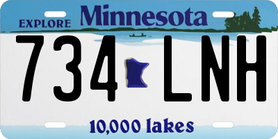 MN license plate 734LNH