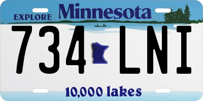 MN license plate 734LNI