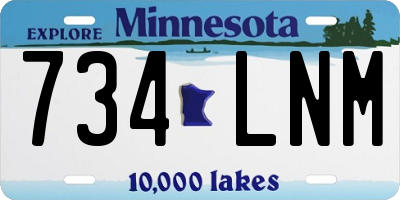MN license plate 734LNM