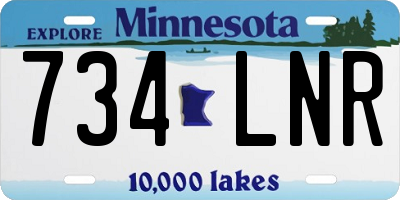 MN license plate 734LNR