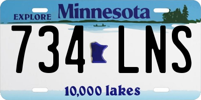 MN license plate 734LNS
