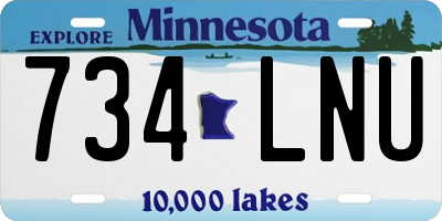 MN license plate 734LNU