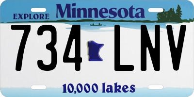 MN license plate 734LNV