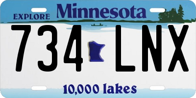 MN license plate 734LNX