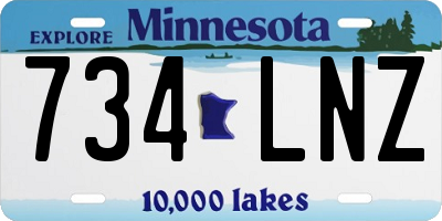 MN license plate 734LNZ