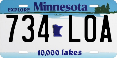 MN license plate 734LOA