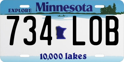 MN license plate 734LOB