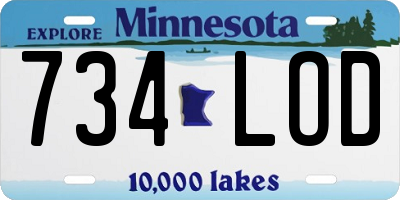 MN license plate 734LOD