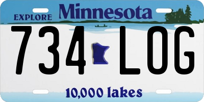 MN license plate 734LOG