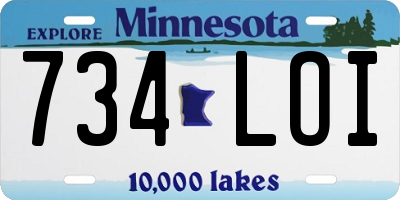 MN license plate 734LOI