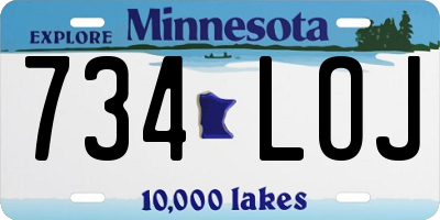 MN license plate 734LOJ
