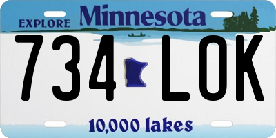 MN license plate 734LOK