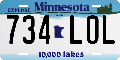 MN license plate 734LOL