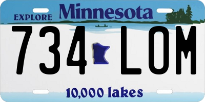 MN license plate 734LOM