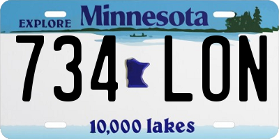 MN license plate 734LON