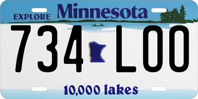 MN license plate 734LOO