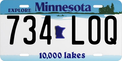 MN license plate 734LOQ