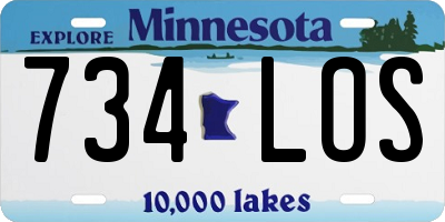 MN license plate 734LOS