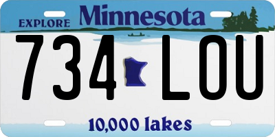 MN license plate 734LOU