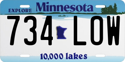 MN license plate 734LOW