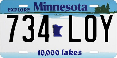 MN license plate 734LOY