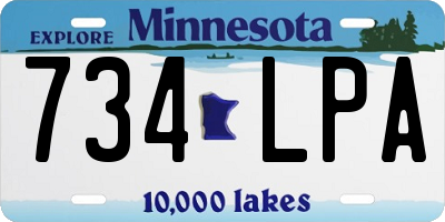 MN license plate 734LPA
