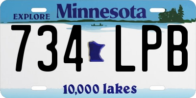 MN license plate 734LPB