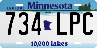 MN license plate 734LPC