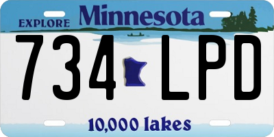 MN license plate 734LPD