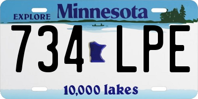 MN license plate 734LPE
