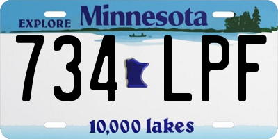 MN license plate 734LPF